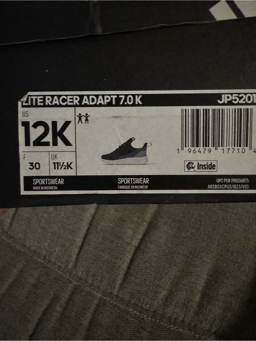 adidas Kids Lite Racer Adapt 7.0K Sneakers - Black/Grey and Adidas Super Star